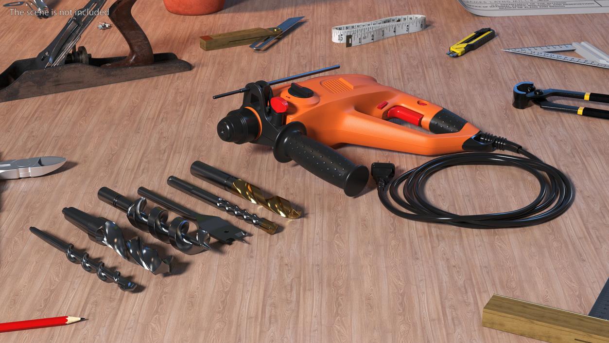 3D Electric Hand Drill with Bits Set model