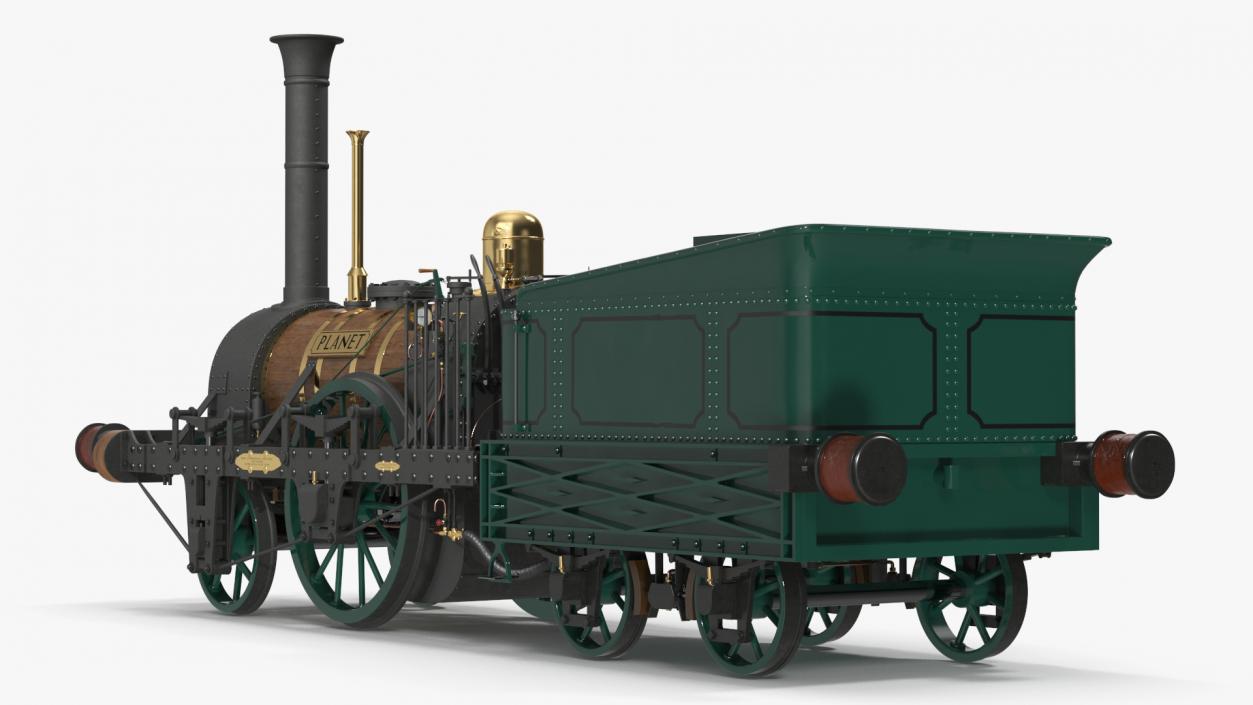 3D model Planet by Robert Stephenson 1830 Locomotive Rigged