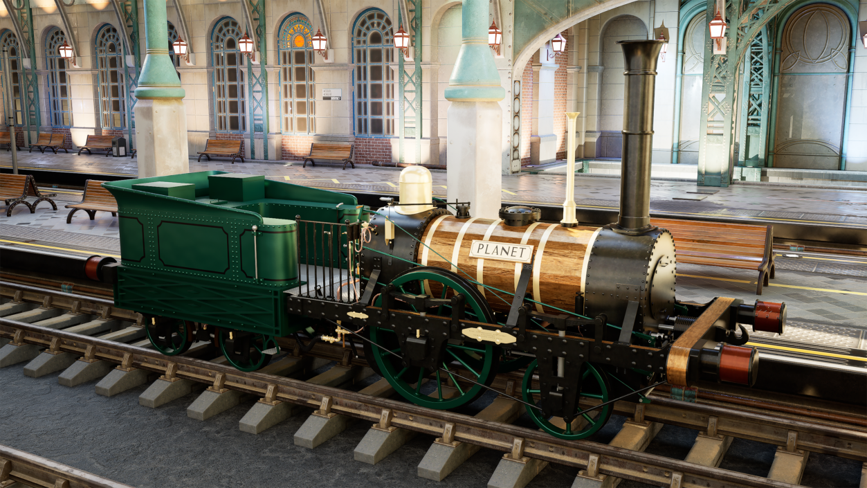 3D model Planet by Robert Stephenson 1830 Locomotive Rigged