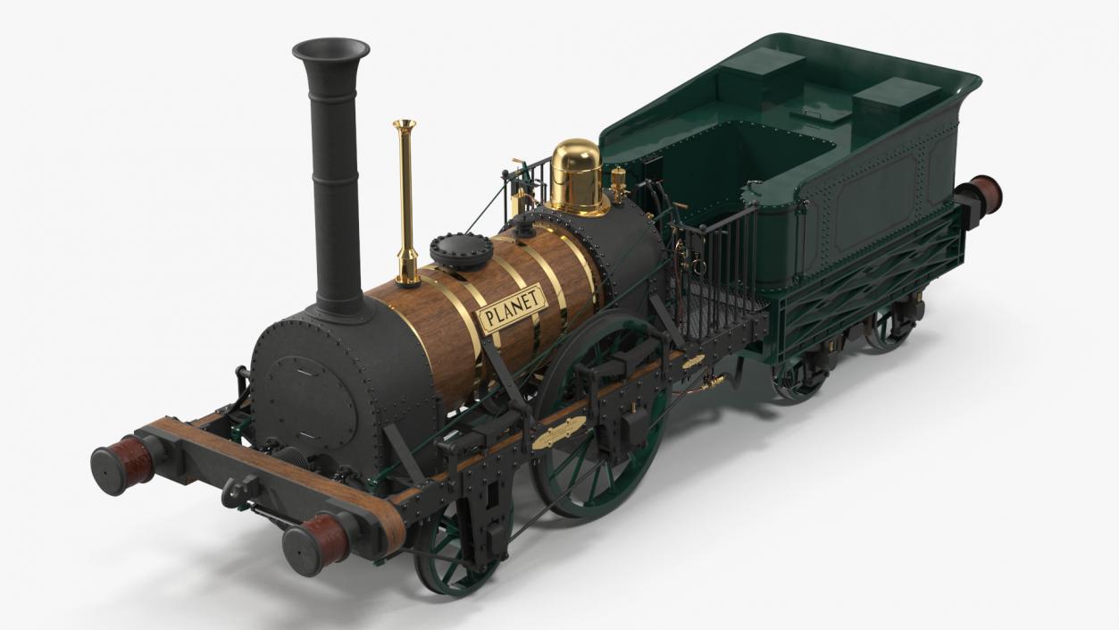 3D model Planet by Robert Stephenson 1830 Locomotive Rigged