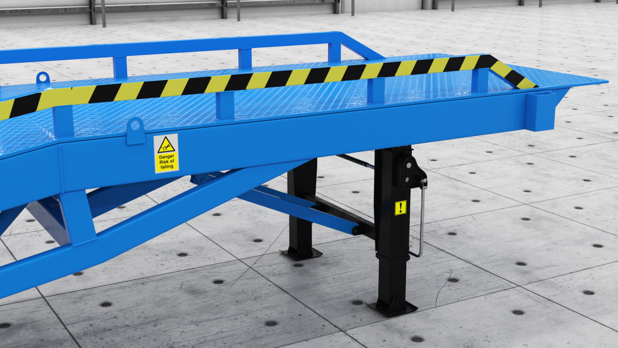 Mobile Loading Dock Ramp Blue 3D model