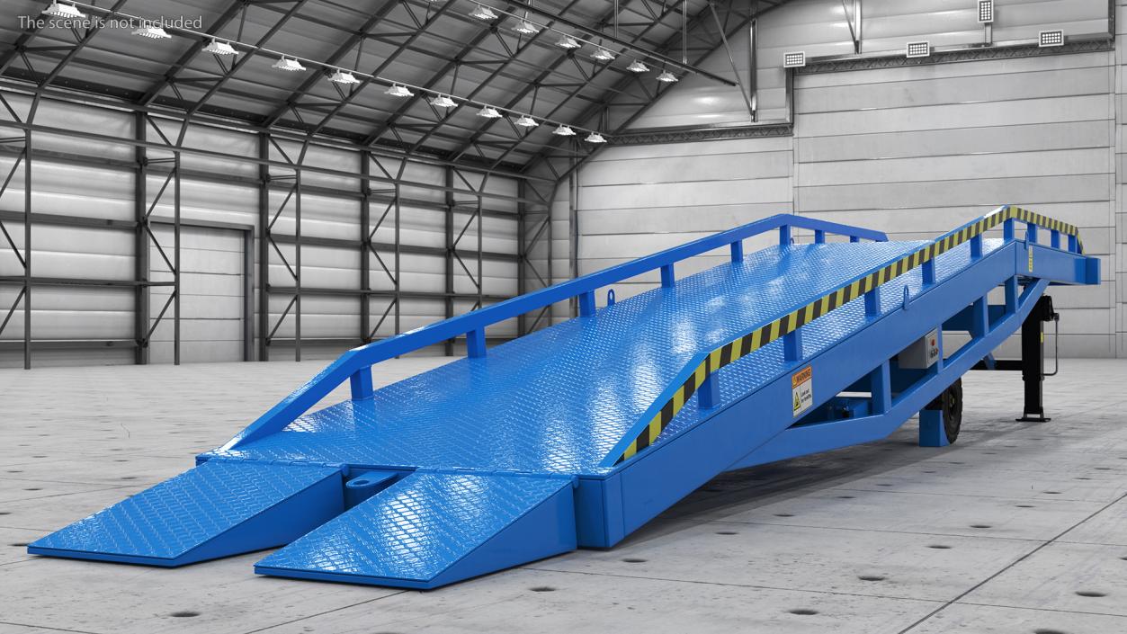 Mobile Loading Dock Ramp Blue 3D model