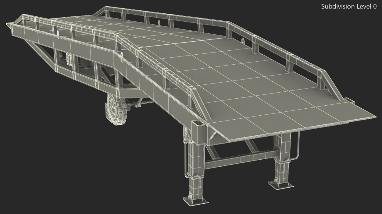 Mobile Loading Dock Ramp Blue 3D model