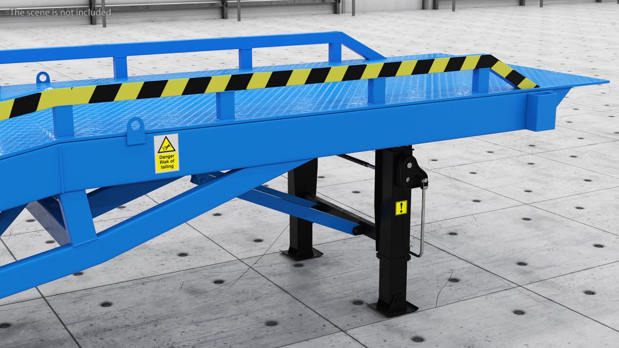 Mobile Loading Dock Ramp Blue 3D model