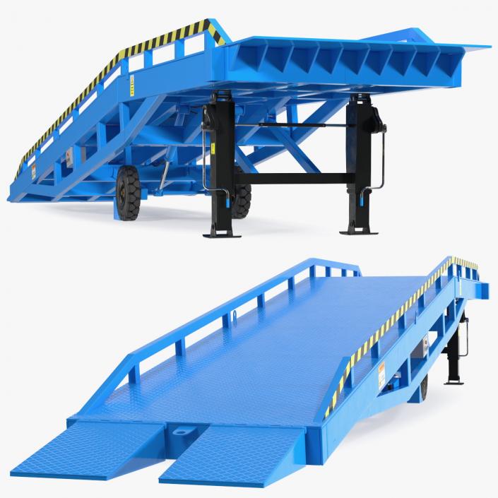 Mobile Loading Dock Ramp Blue 3D model