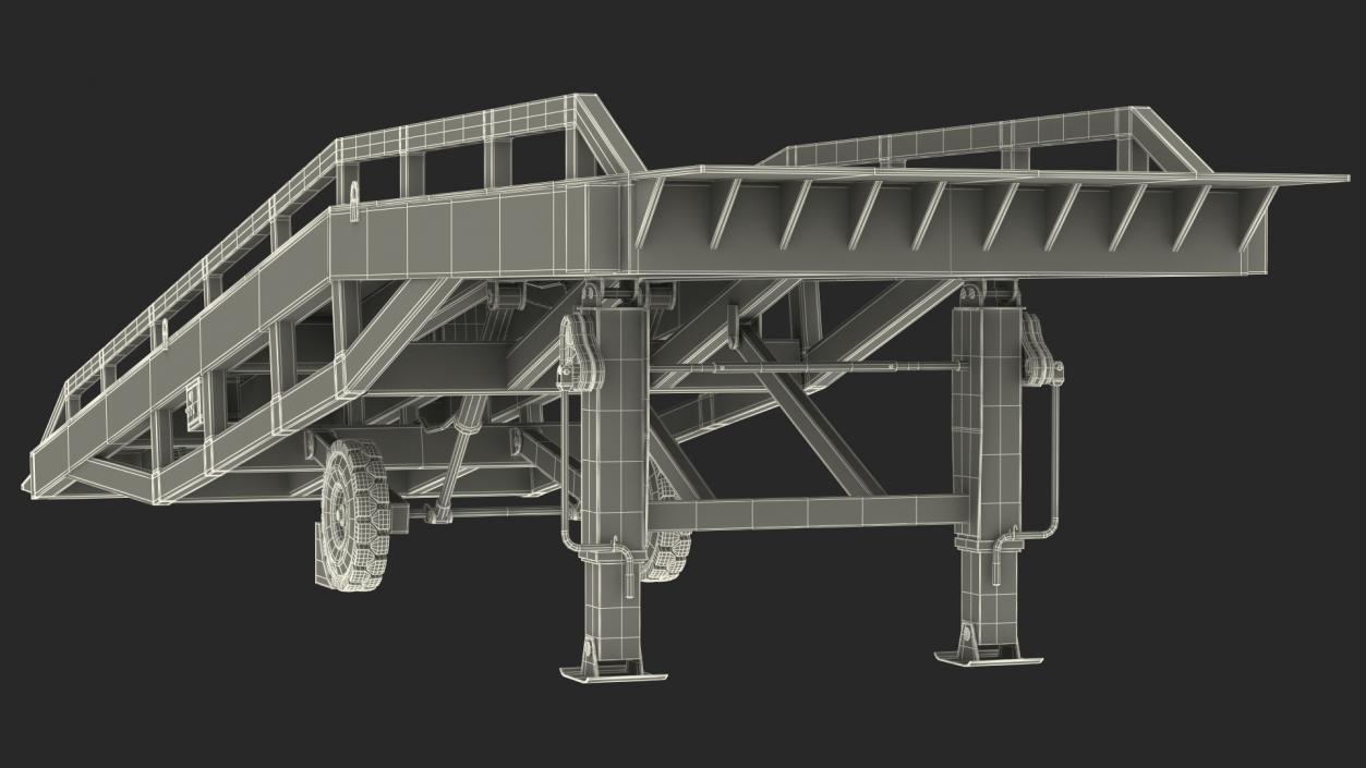 Mobile Loading Dock Ramp Blue 3D model