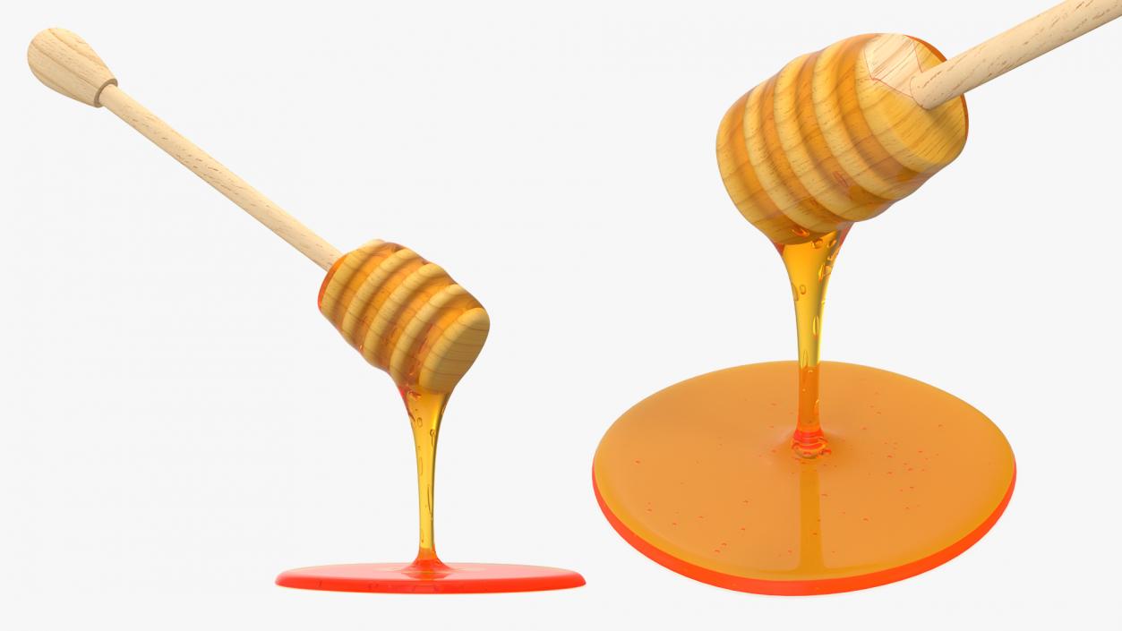 3D Honey Dripping from Wooden Honey Drizzler