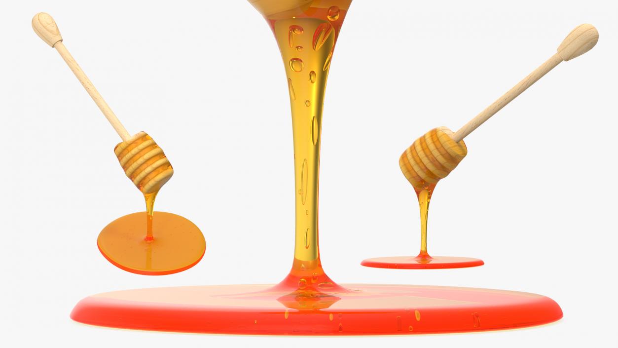 3D Honey Dripping from Wooden Honey Drizzler