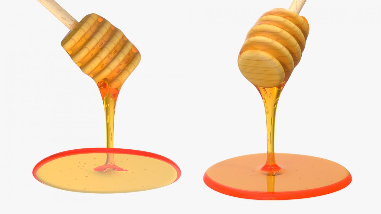 3D Honey Dripping from Wooden Honey Drizzler