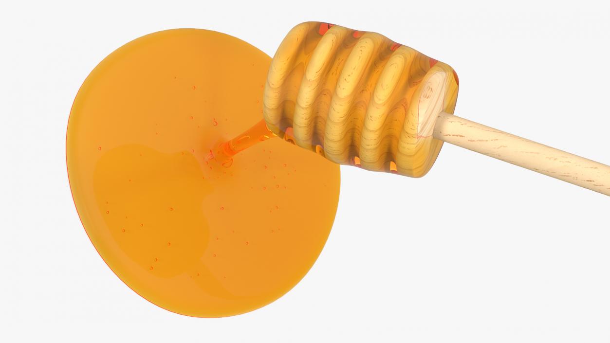 3D Honey Dripping from Wooden Honey Drizzler