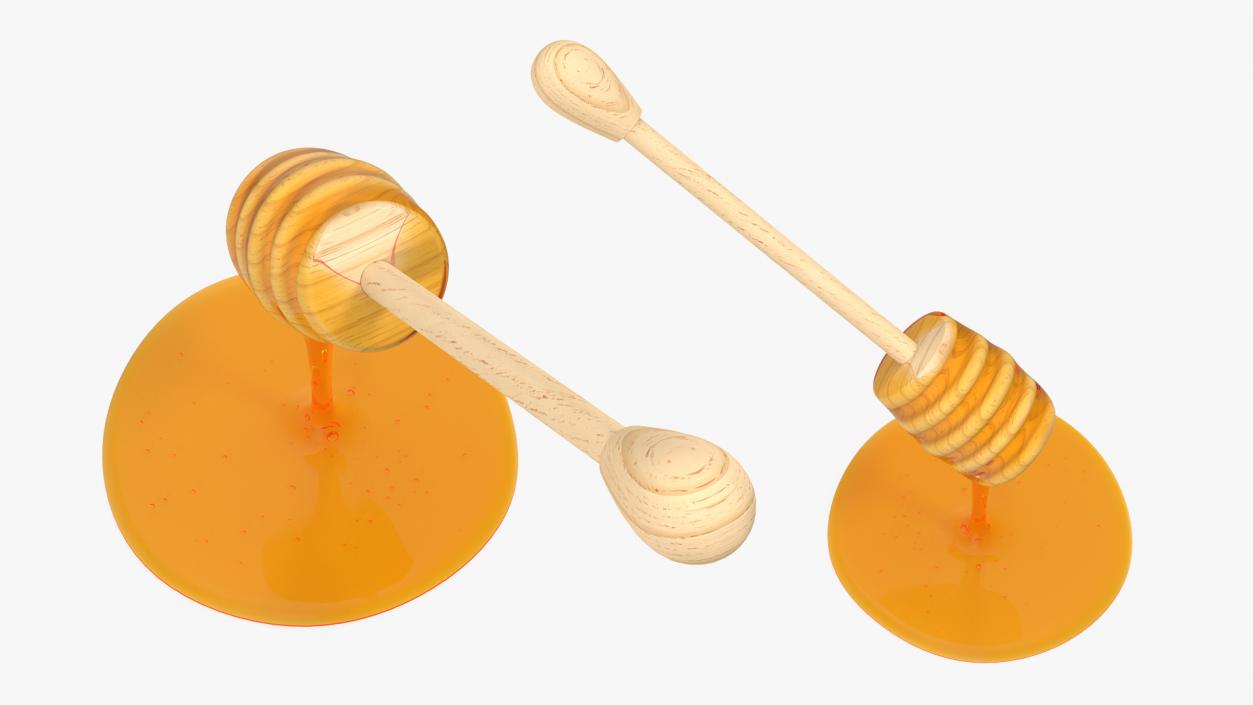 3D Honey Dripping from Wooden Honey Drizzler