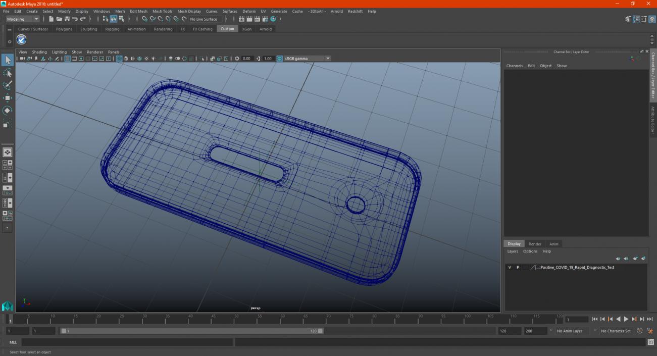 Positive COVID 19 Rapid Diagnostic Test 3D model