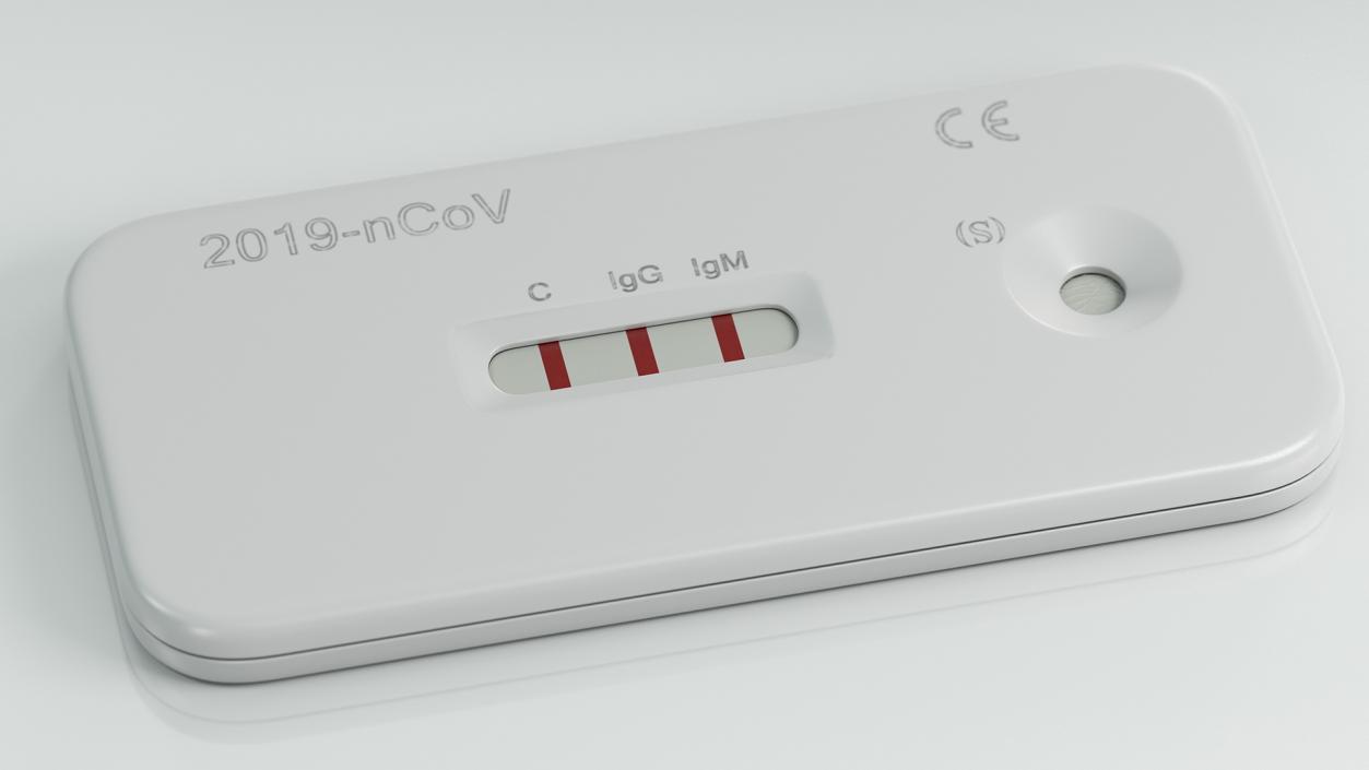 Positive COVID 19 Rapid Diagnostic Test 3D model