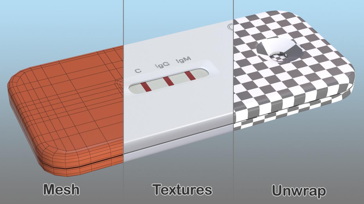 Positive COVID 19 Rapid Diagnostic Test 3D model