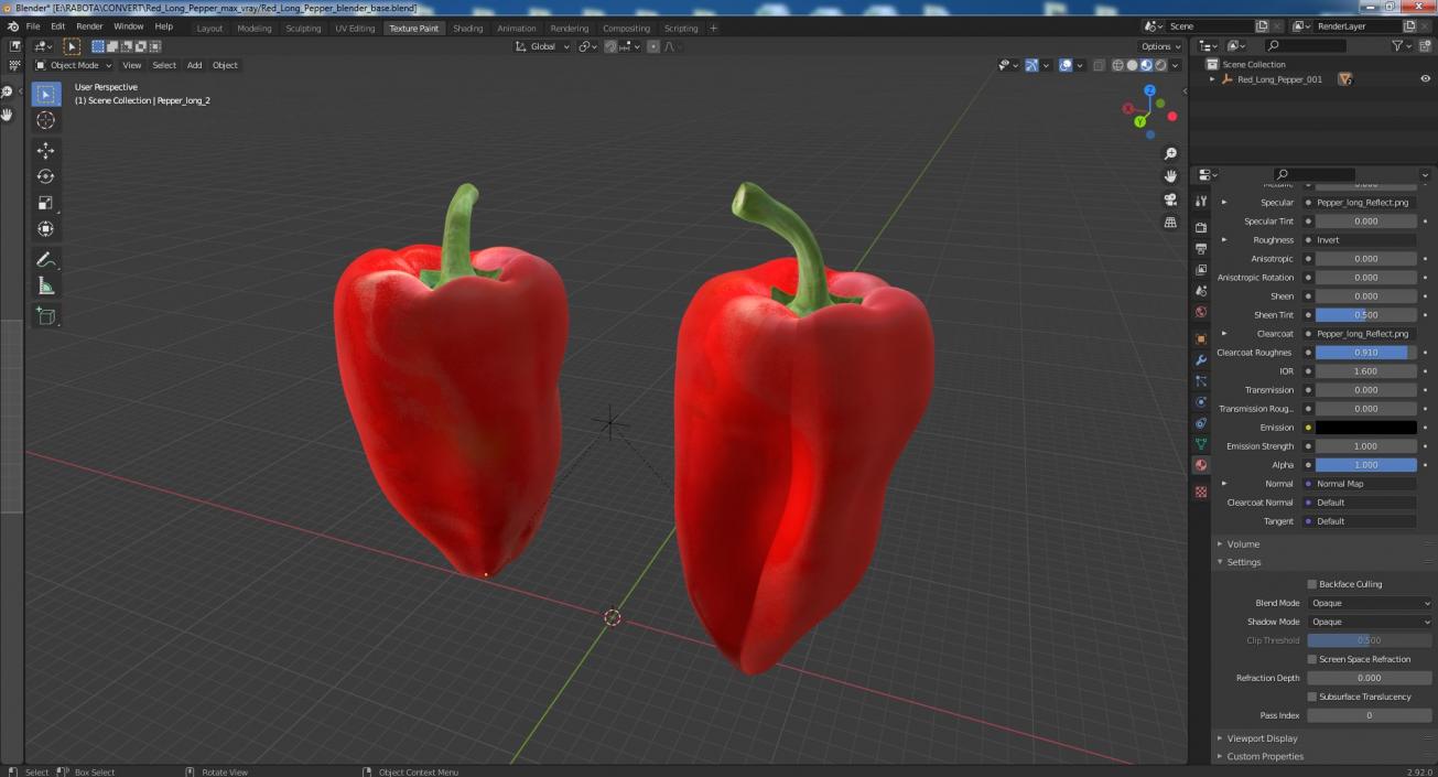 3D model Red Long Pepper