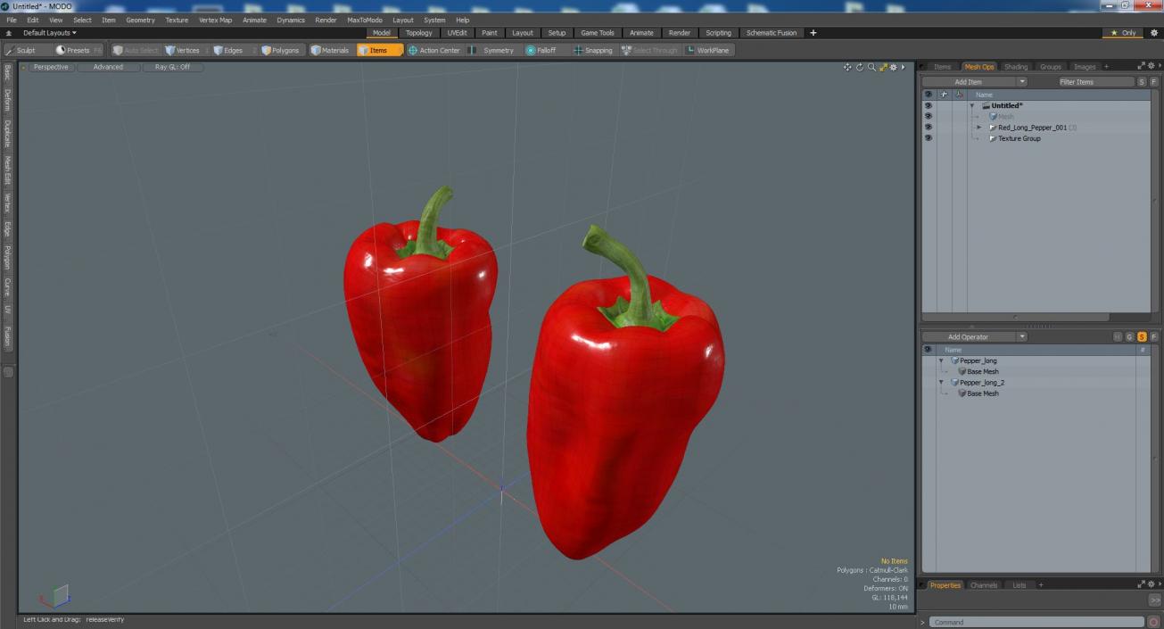 3D model Red Long Pepper