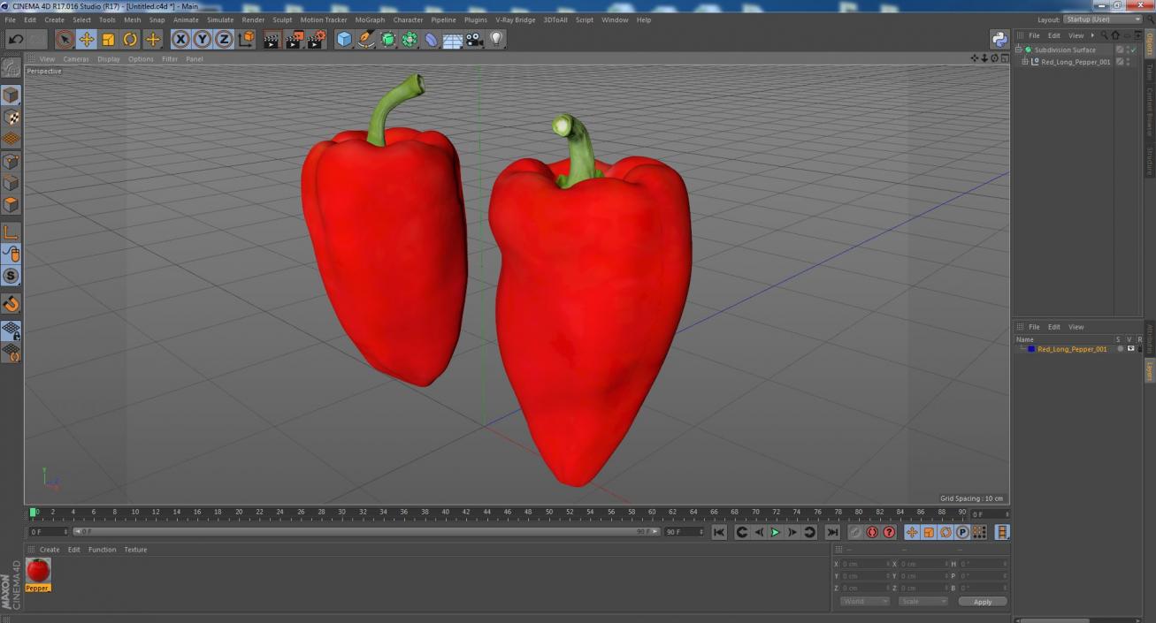 3D model Red Long Pepper