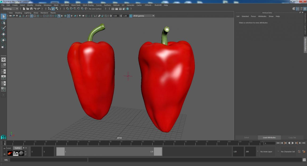 3D model Red Long Pepper