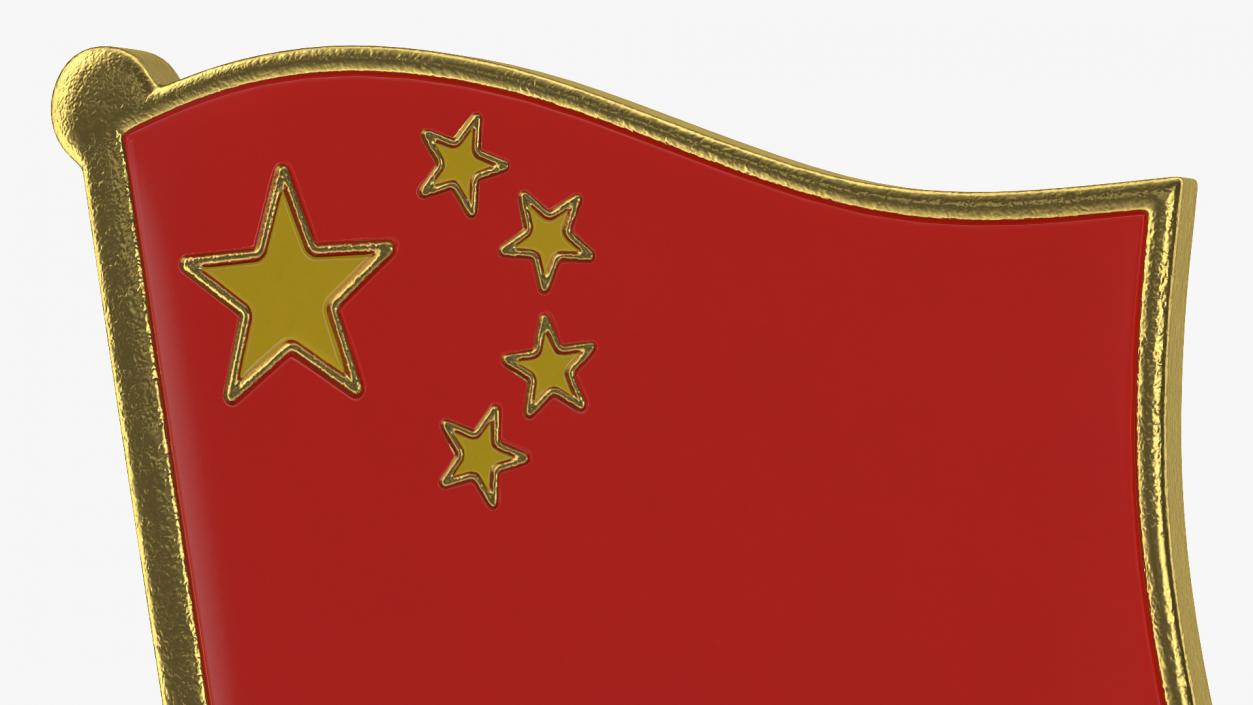 China National Flag Lapel Pin 3D model