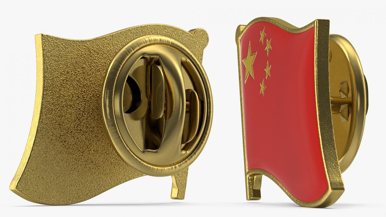 China National Flag Lapel Pin 3D model