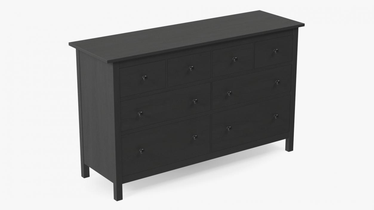 3D Hemnes Ikea 8 Drawer Dresser Dark Gray model