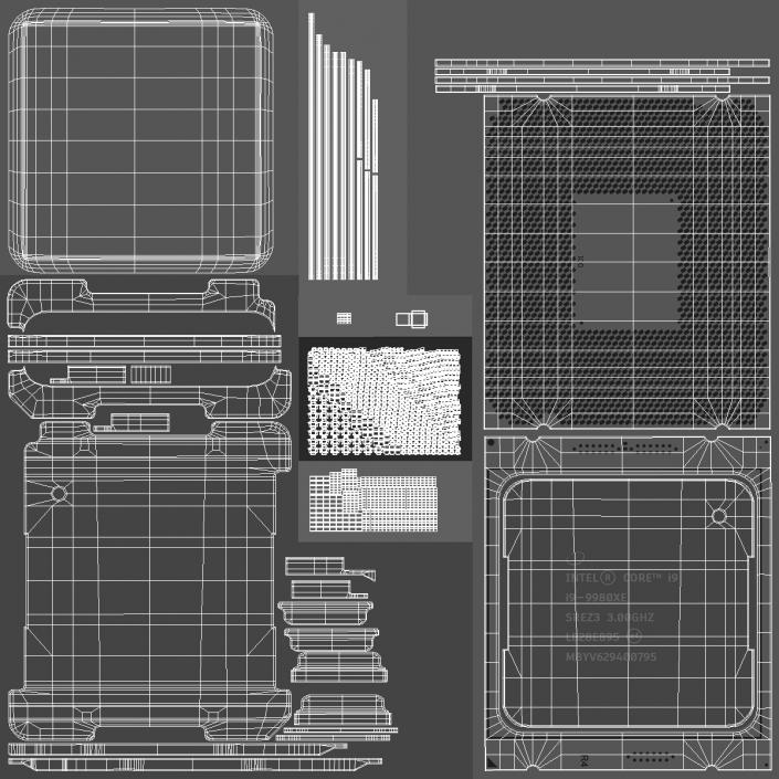 Intel Core i9-9980XE CPU 3D model