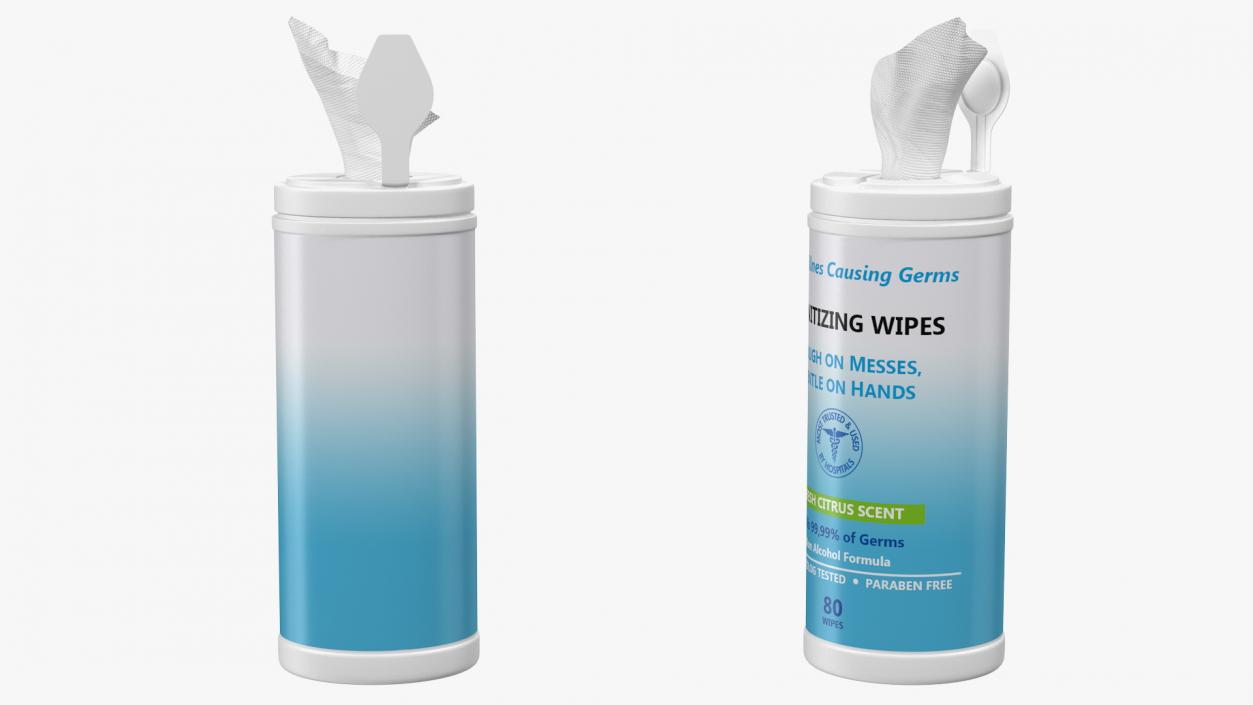 Opened Sanitizing Wipes 80 Count Small Canister 3D