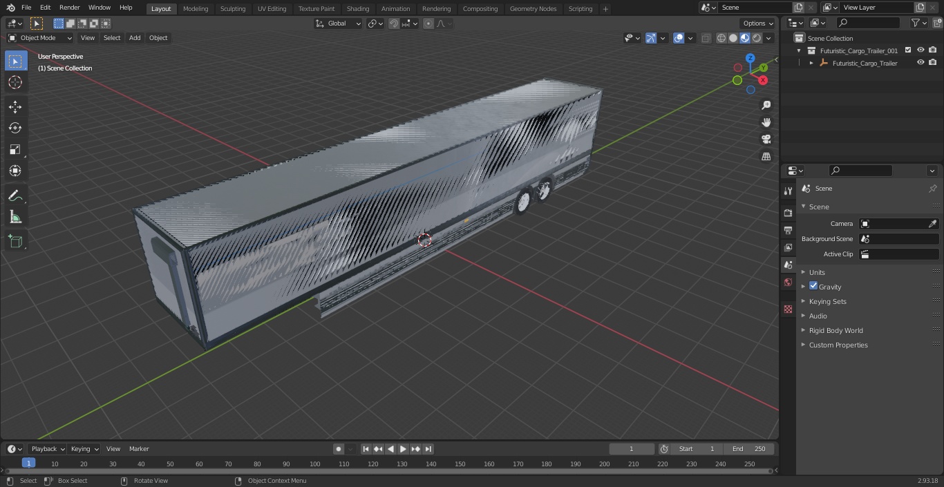 Futuristic Cargo Trailer 3D model