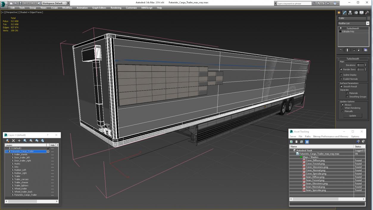 Futuristic Cargo Trailer 3D model