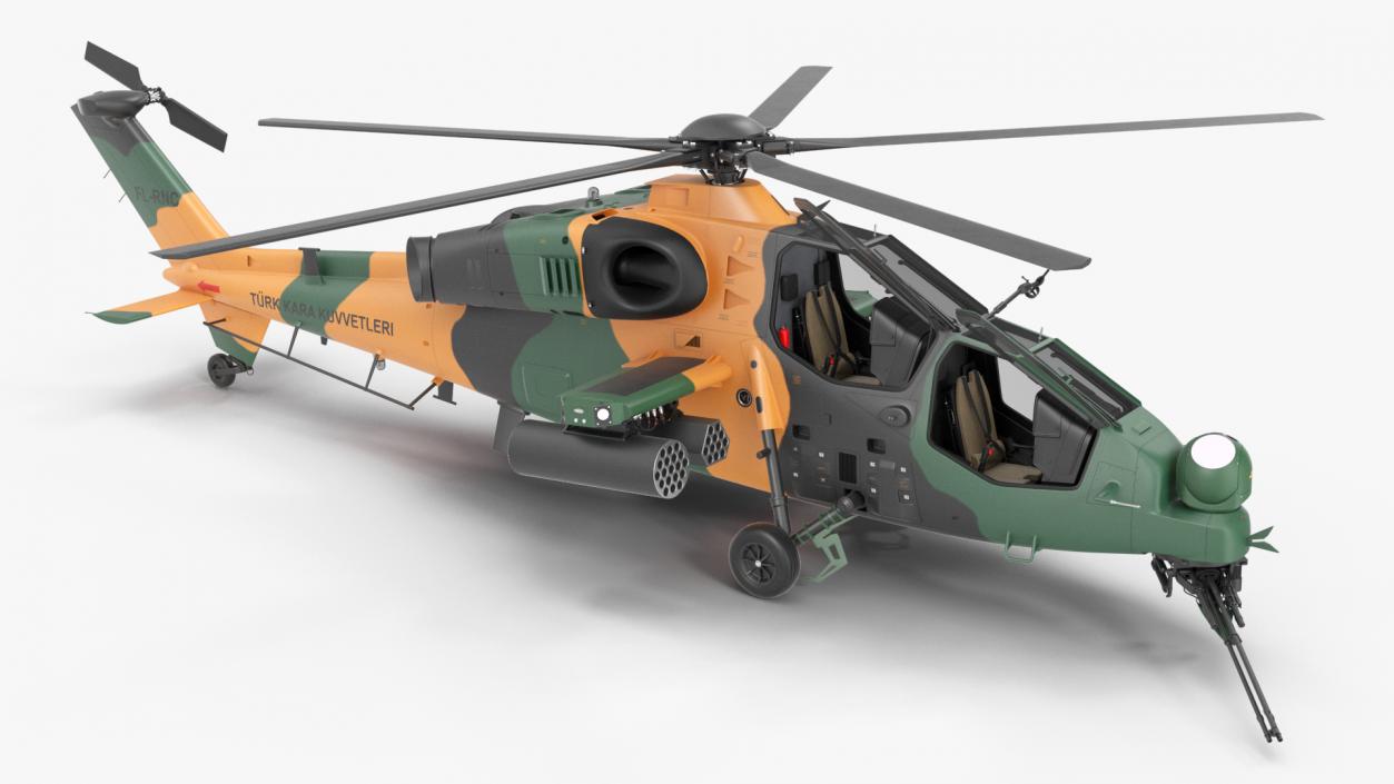 3D Green T129 ATAK Helicopter