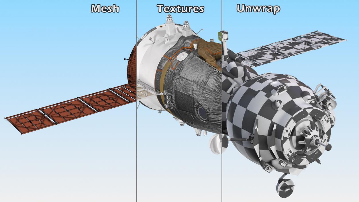 3D Soyuz MS Manned Spacecraft