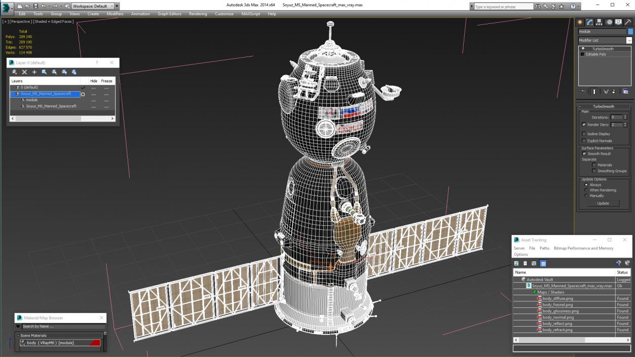 3D Soyuz MS Manned Spacecraft