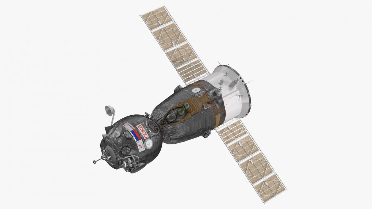 3D Soyuz MS Manned Spacecraft