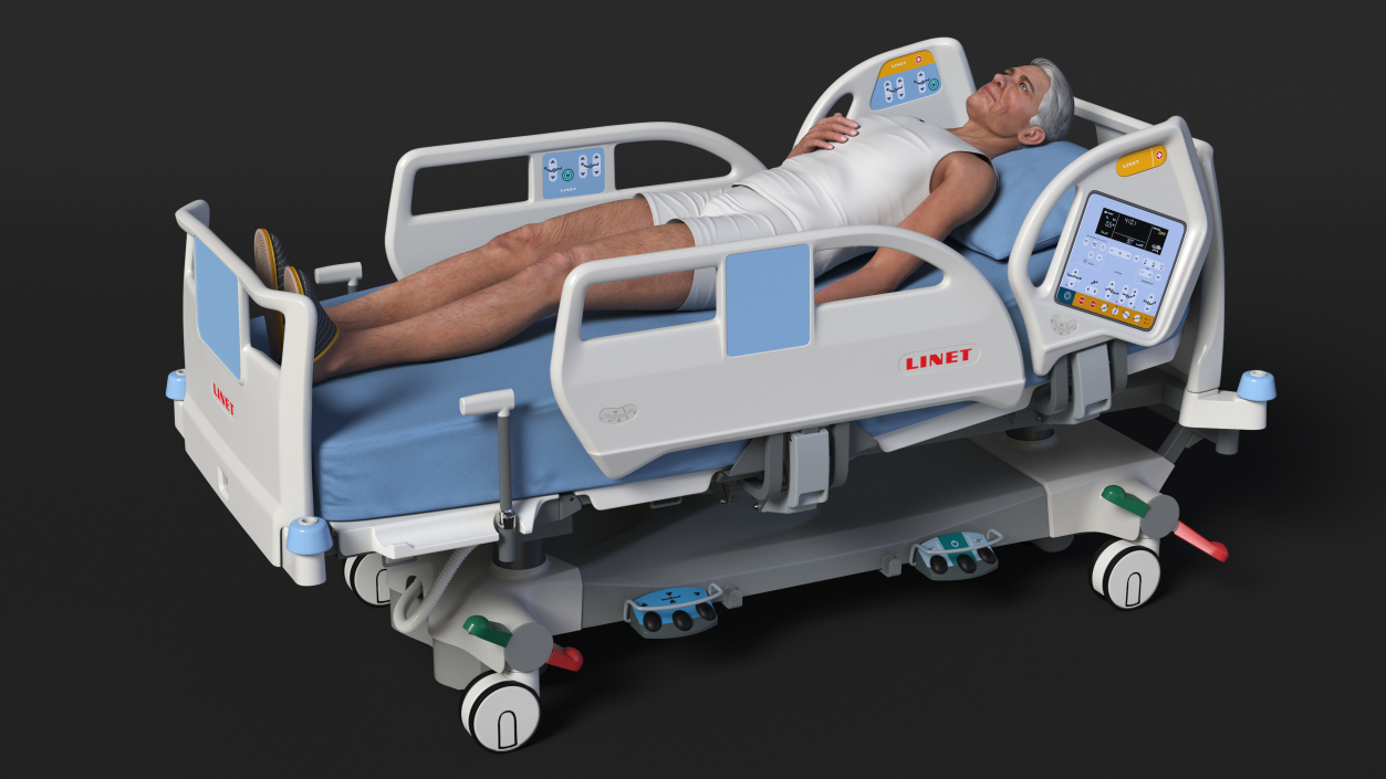 Patient on LINET Intensive Care Bed 2 3D