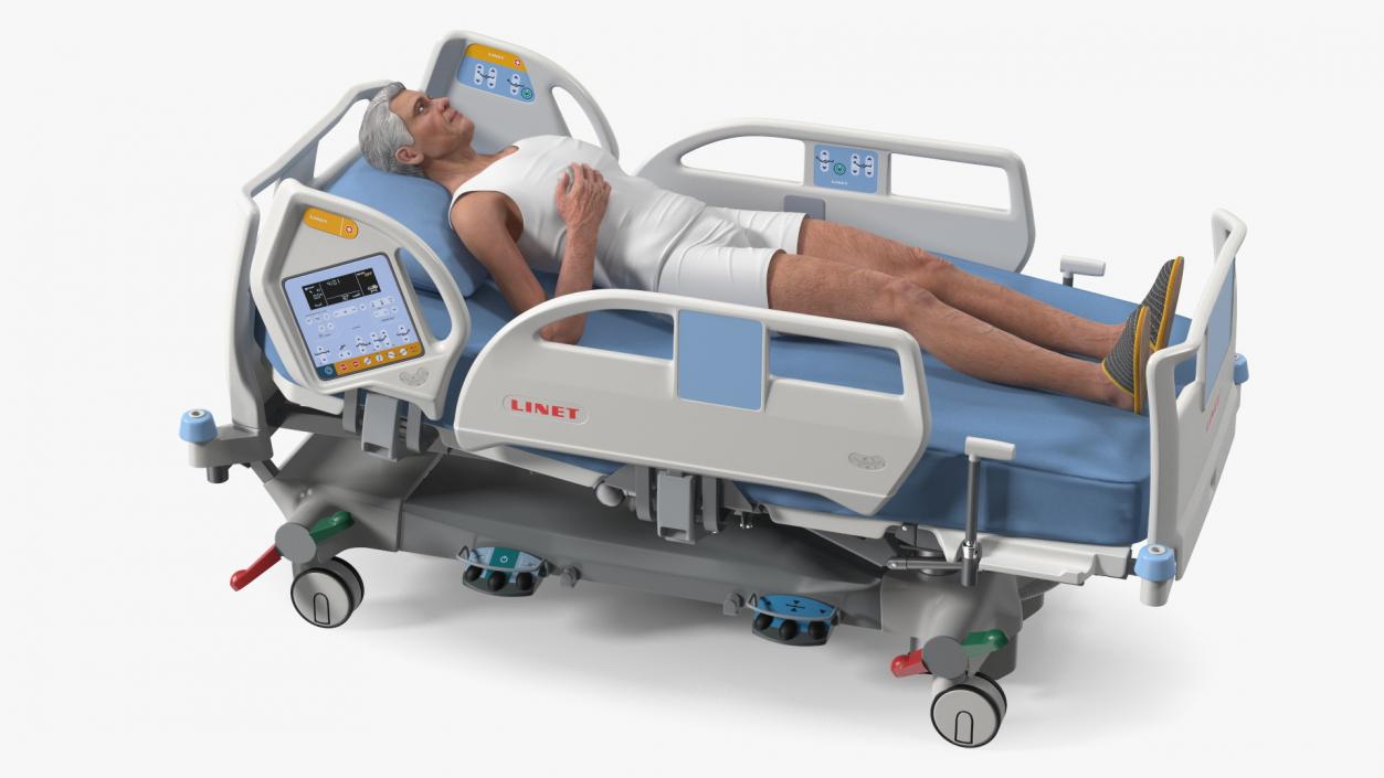 Patient on LINET Intensive Care Bed 2 3D