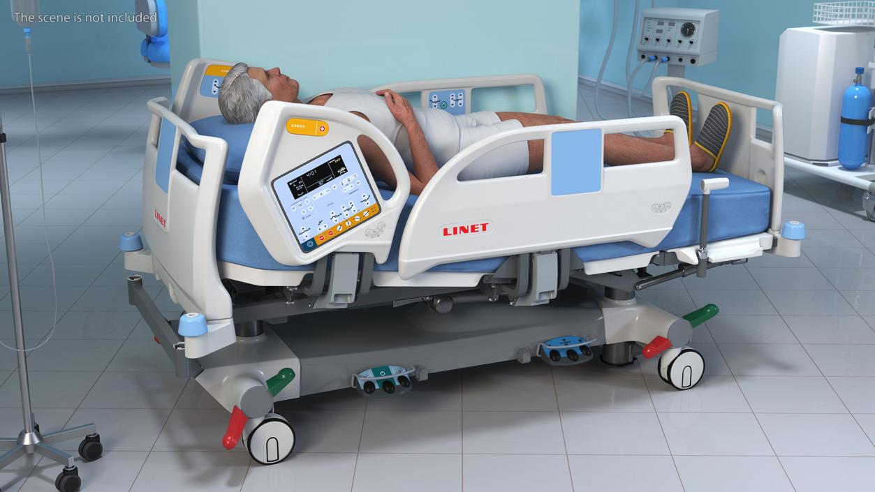 Patient on LINET Intensive Care Bed 2 3D