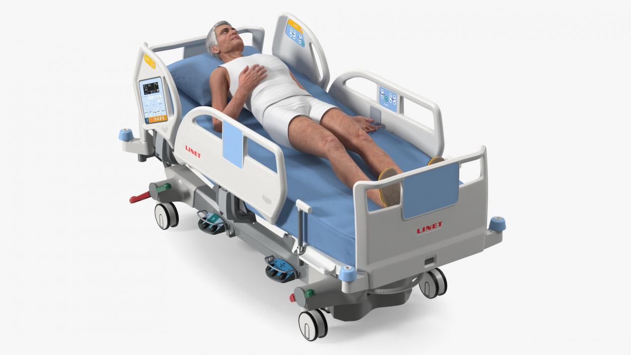 Patient on LINET Intensive Care Bed 2 3D