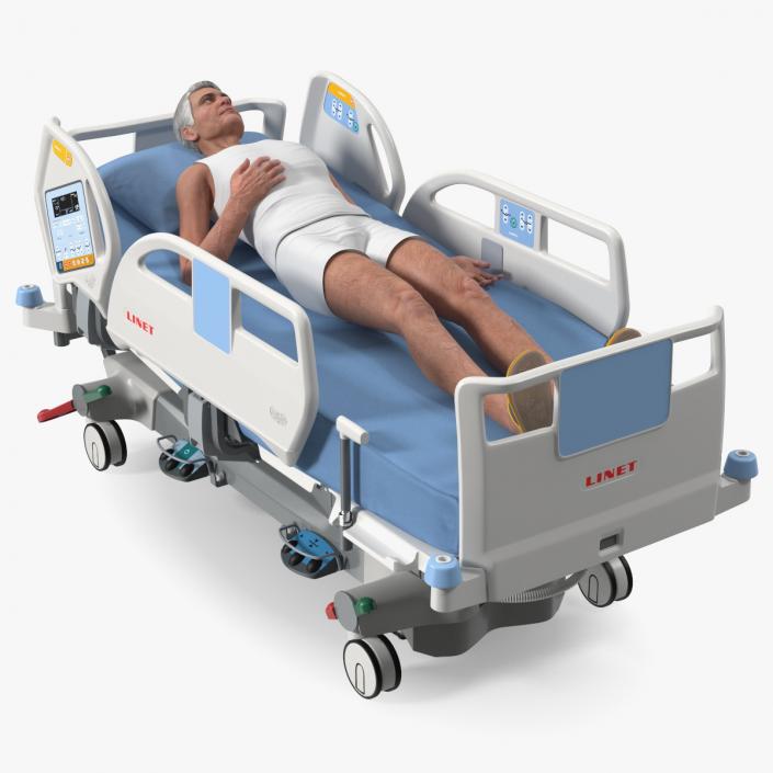 Patient on LINET Intensive Care Bed 2 3D