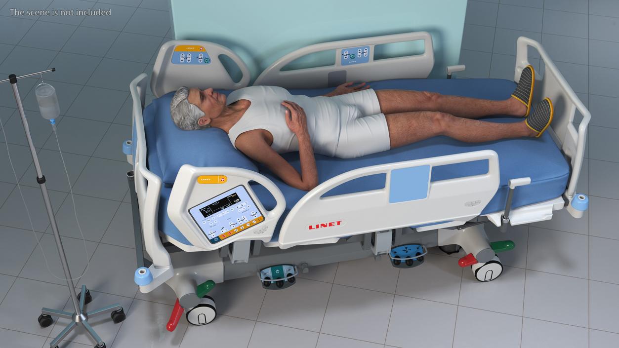 Patient on LINET Intensive Care Bed 2 3D