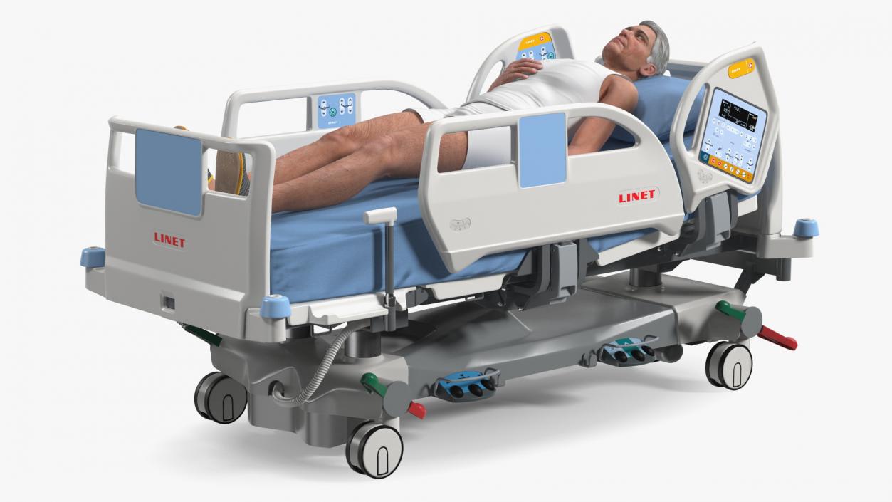 Patient on LINET Intensive Care Bed 2 3D