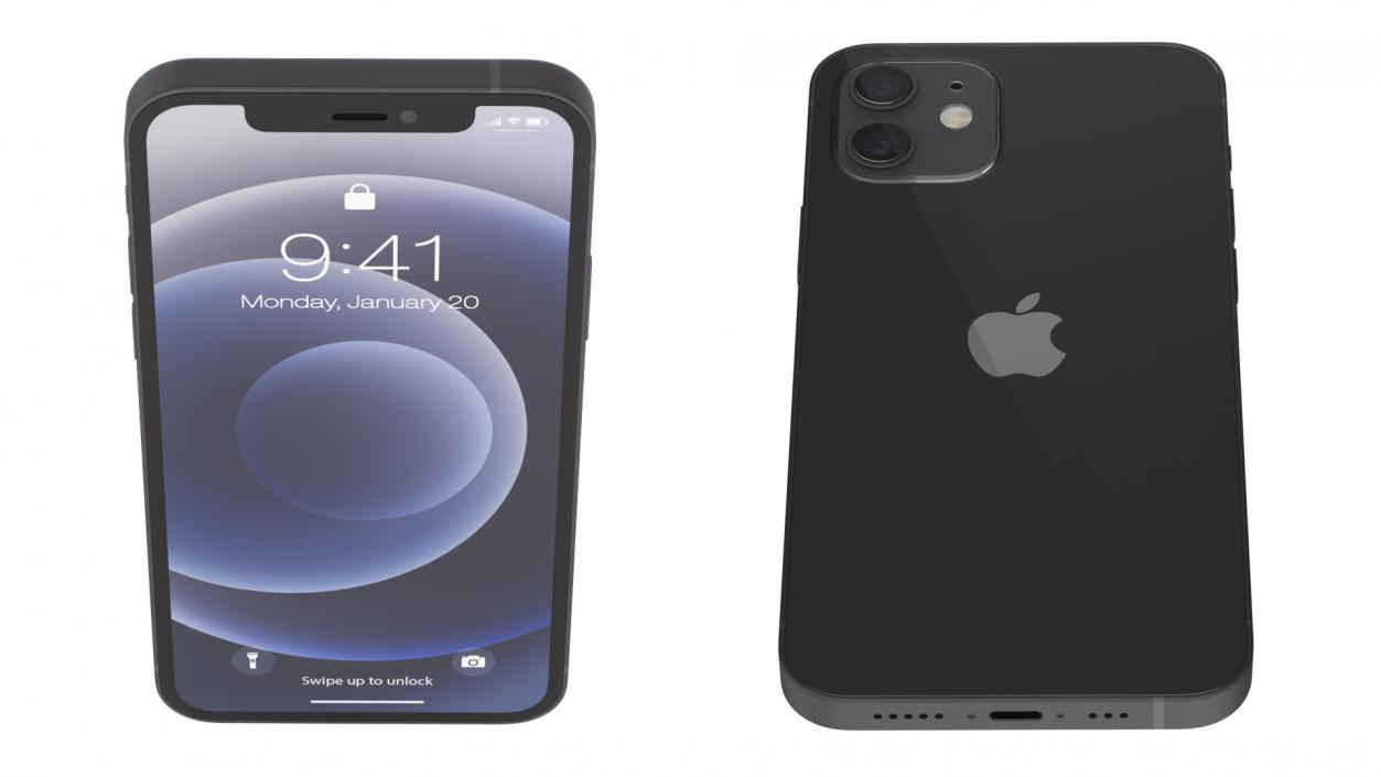 3D Apple iPhone 12 Black