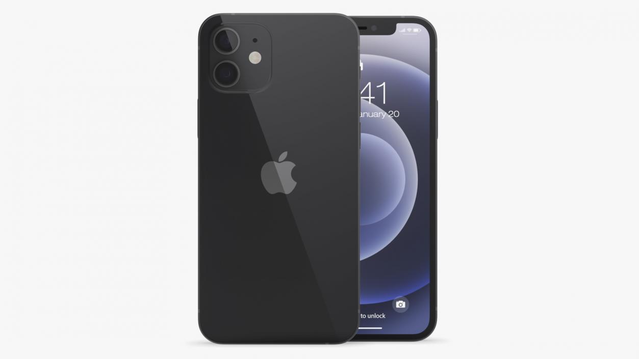 3D Apple iPhone 12 Black