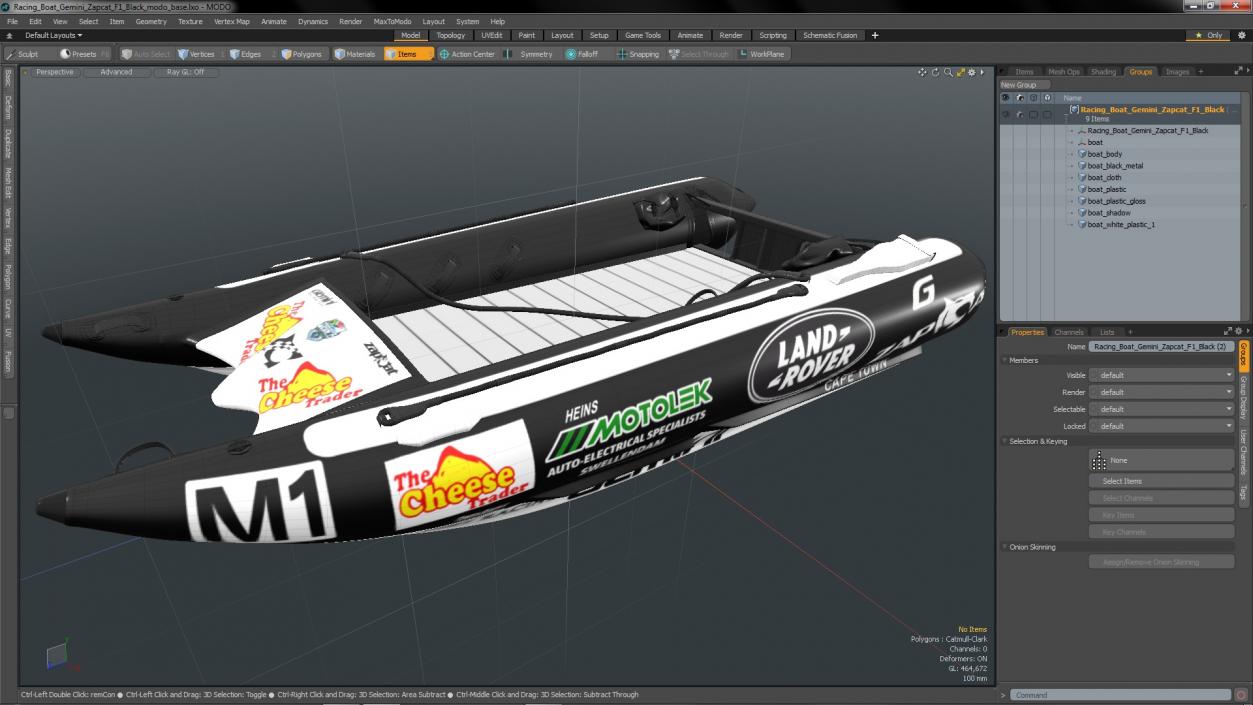 Racing Boat Gemini Zapcat F1 Black 3D model