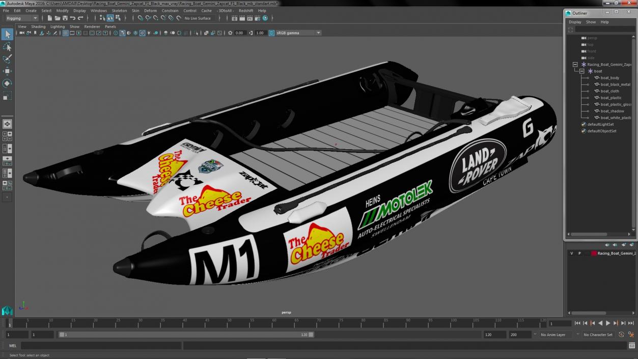 Racing Boat Gemini Zapcat F1 Black 3D model