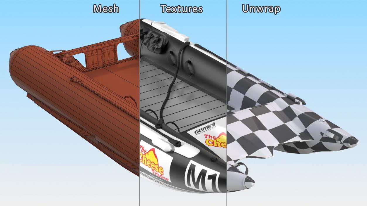 Racing Boat Gemini Zapcat F1 Black 3D model