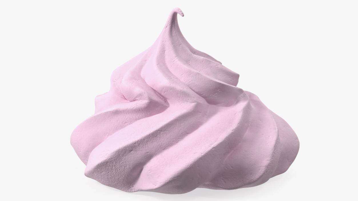 3D model Ice Cream Cone Meringue Cookie Pink