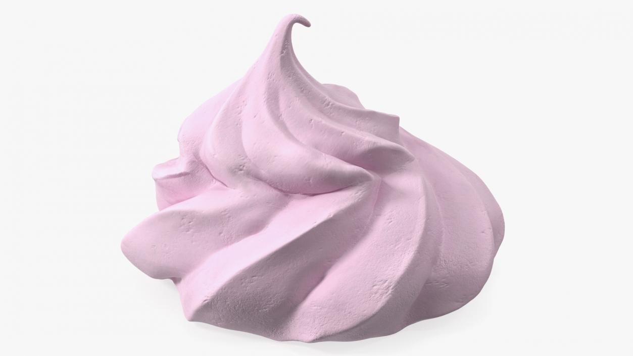 3D model Ice Cream Cone Meringue Cookie Pink