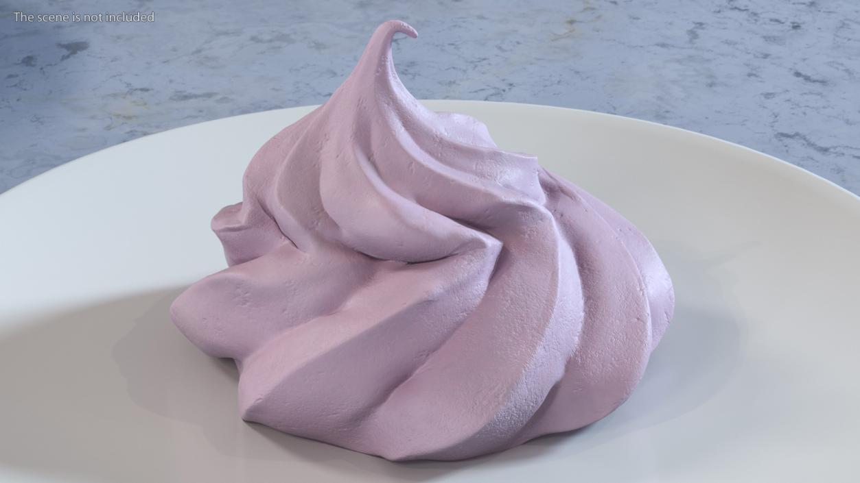 3D model Ice Cream Cone Meringue Cookie Pink