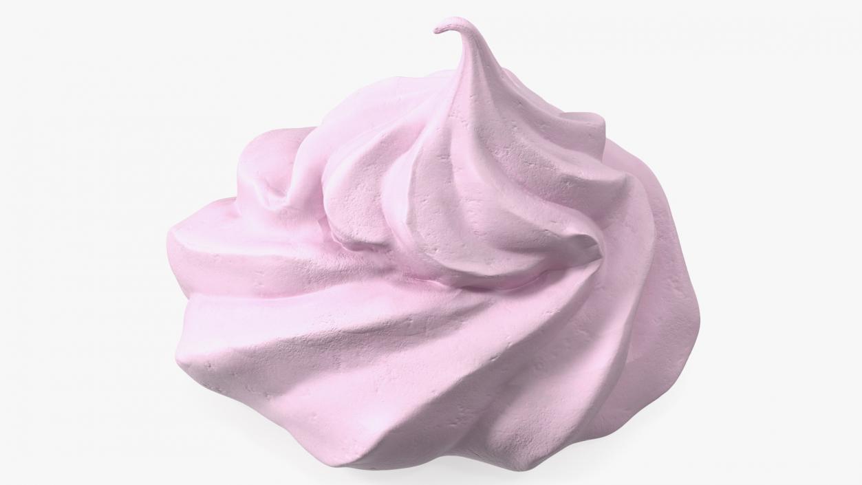 3D model Ice Cream Cone Meringue Cookie Pink