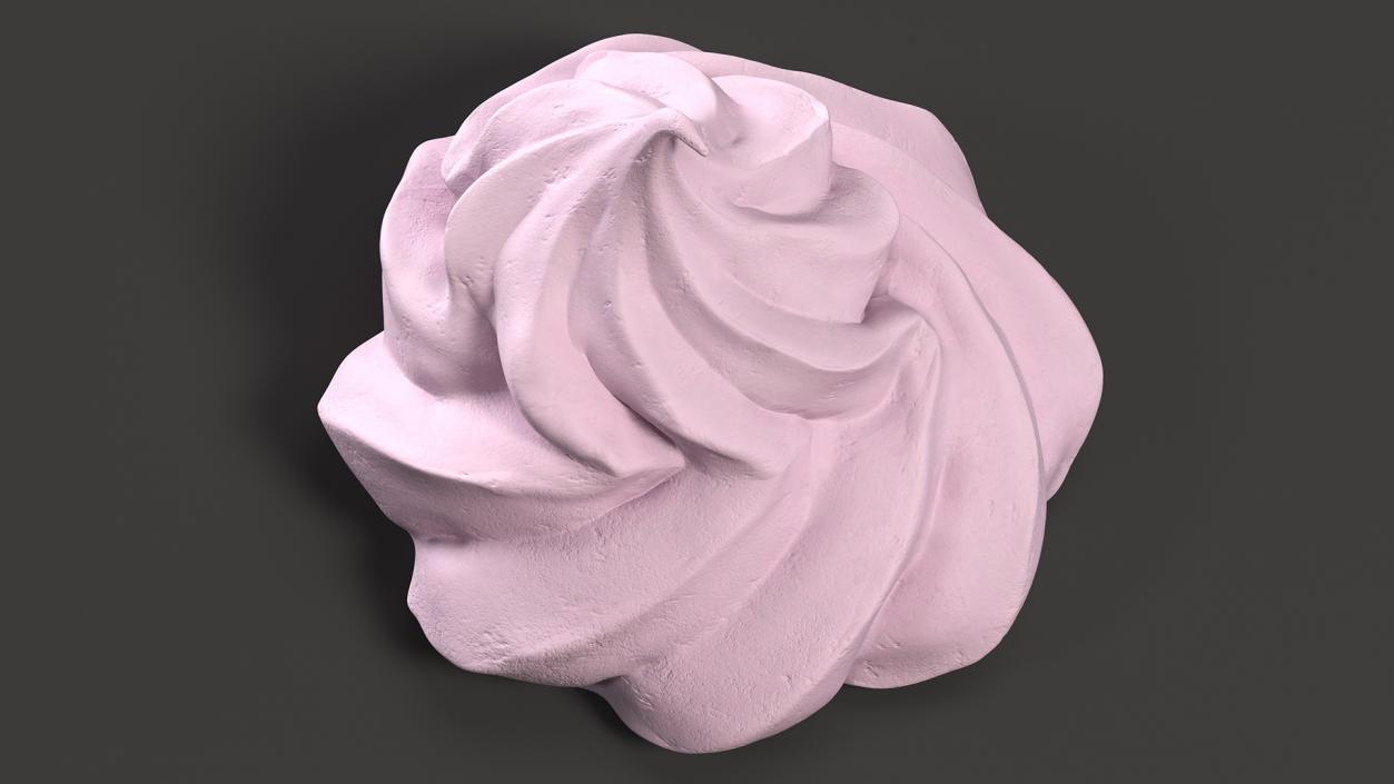 3D model Ice Cream Cone Meringue Cookie Pink